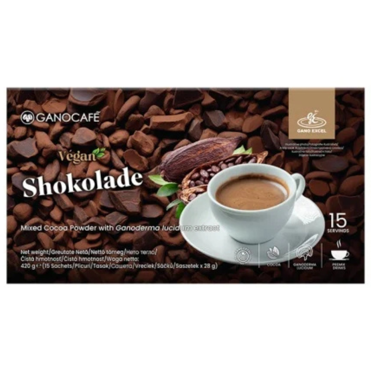 Cafea GanoCafe Vegan Shokolade, 15 plicuri x 28 g [0]