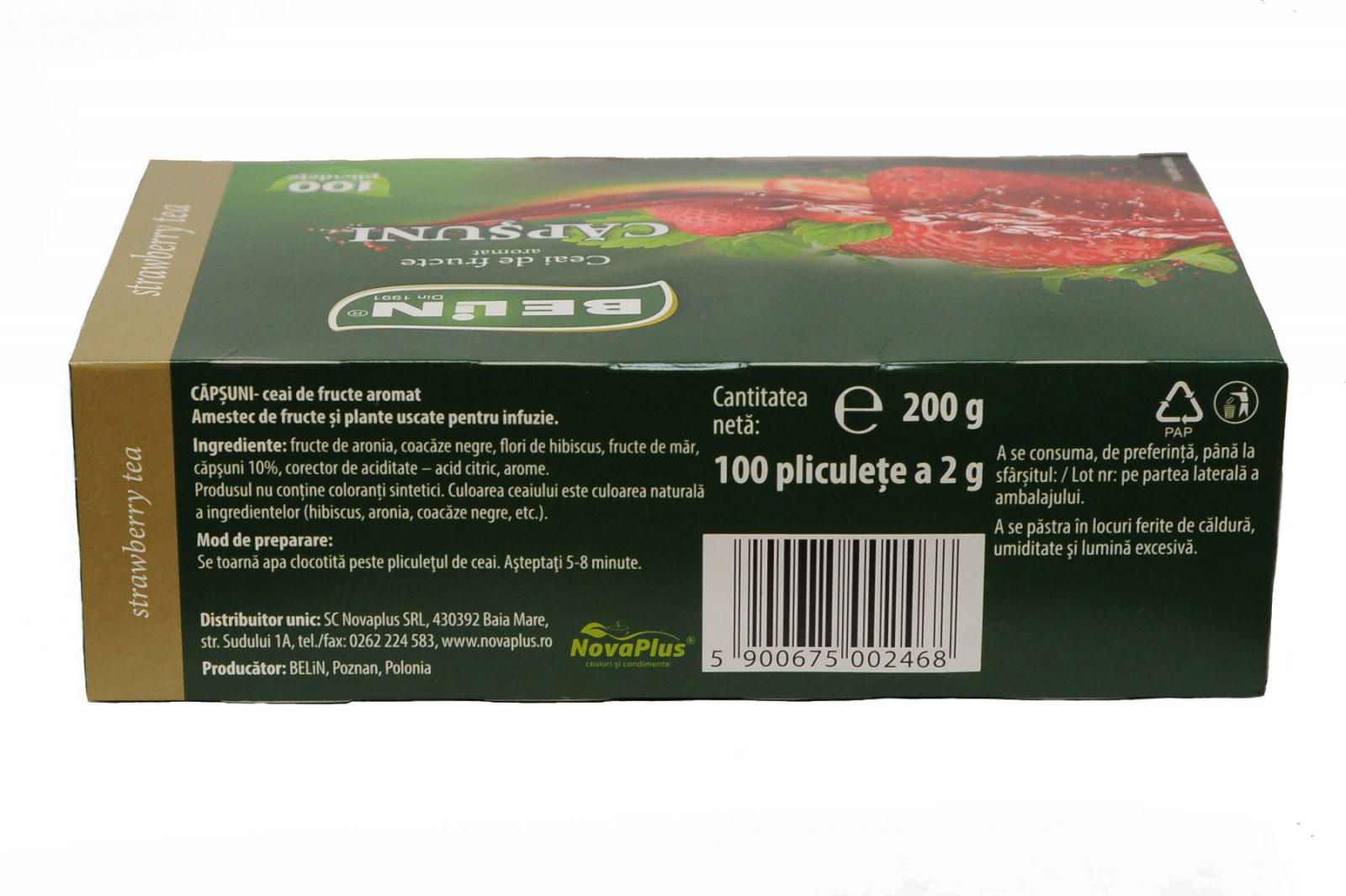 Ceai capsuni Belin, 100 plicuri, 200 gr [1]