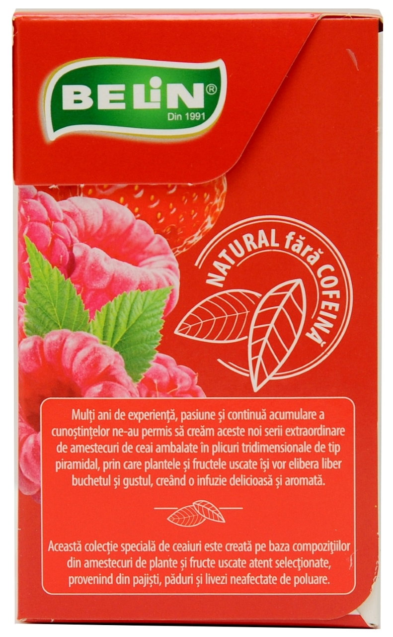 Ceai de Zmeura si Capsuni Belin, 20 plicuri piramidale, 40 gr [2]