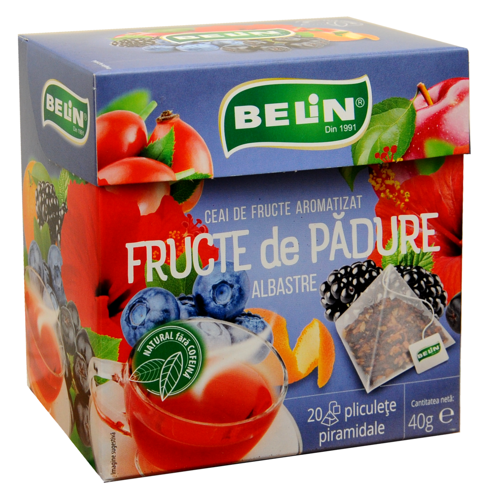 Ceai Fructe de Padure Albastre Belin, 20 plicuri piramidale, 40 gr [0]