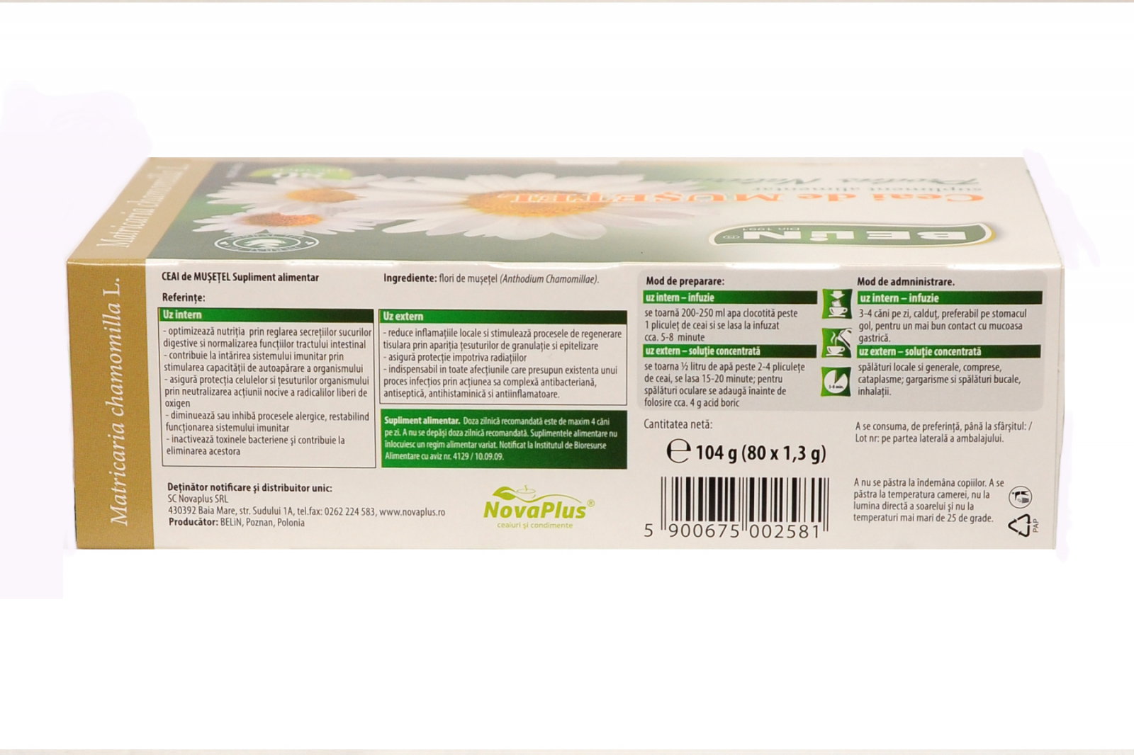 Ceai musetel Belin, 80 plicuri , 104 gr [1]