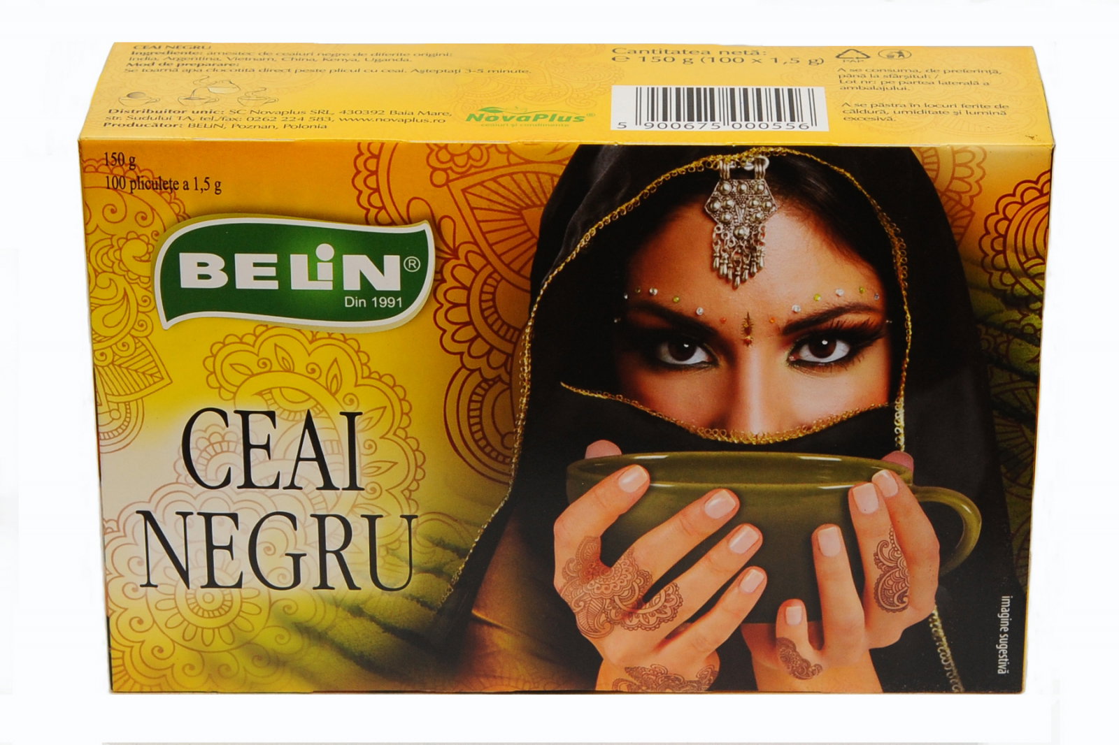 Ceai Negru Belin, 100 plicuri, 150 gr [0]