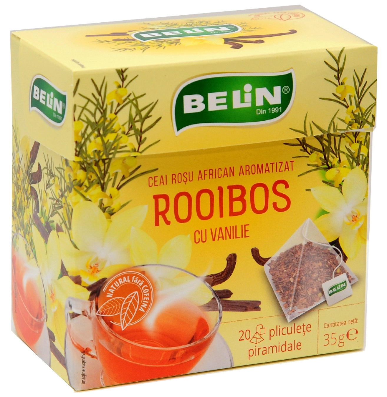 Ceai Rooibos cu Vanilie Belin, 20 plicuri piramidale, 35 gr [0]