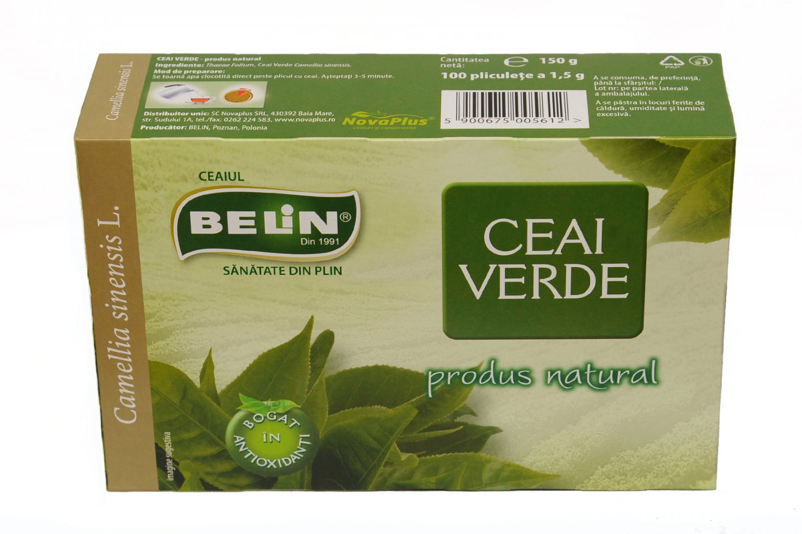 Ceai verde Belin, 100 plicuri, 150 gr [0]