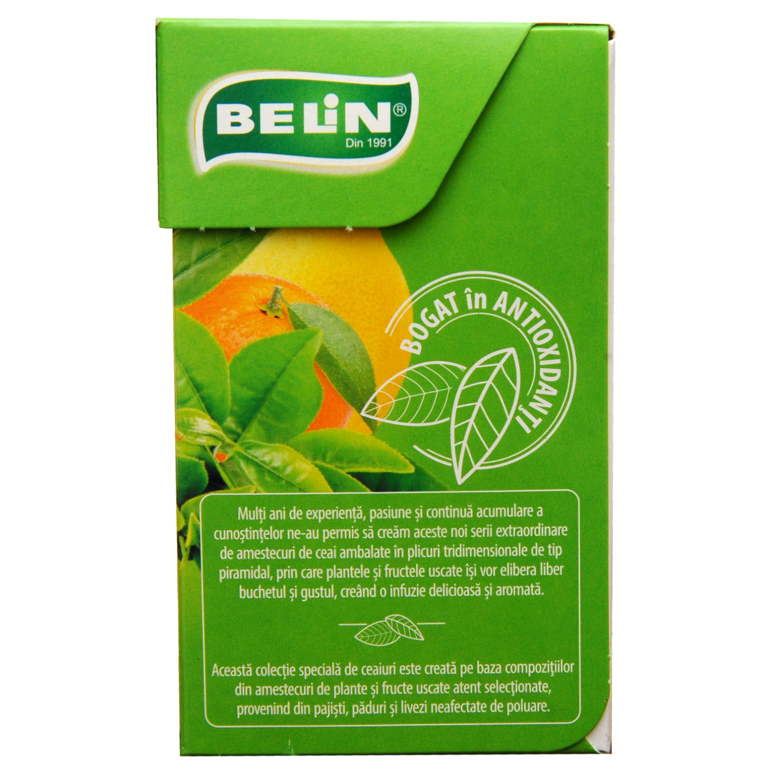Ceai Verde cu Citrice Belin, 20 plicuri piramidale, 26 gr [2]