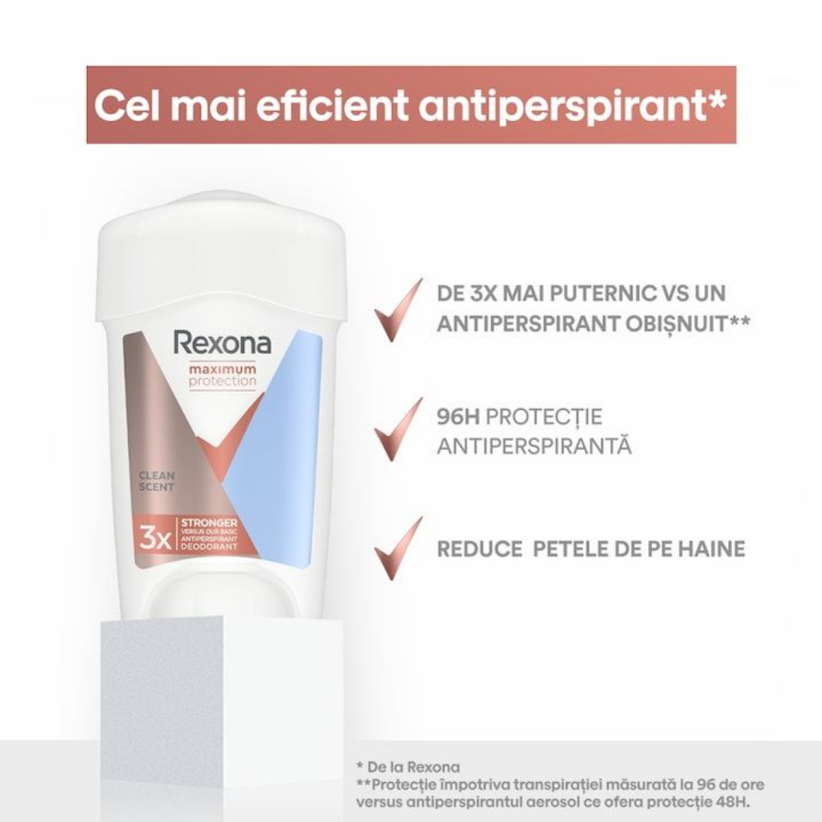 Deodorant stick Rexona Maximum Protection Clean Scent 96 h, 45 ml [2]