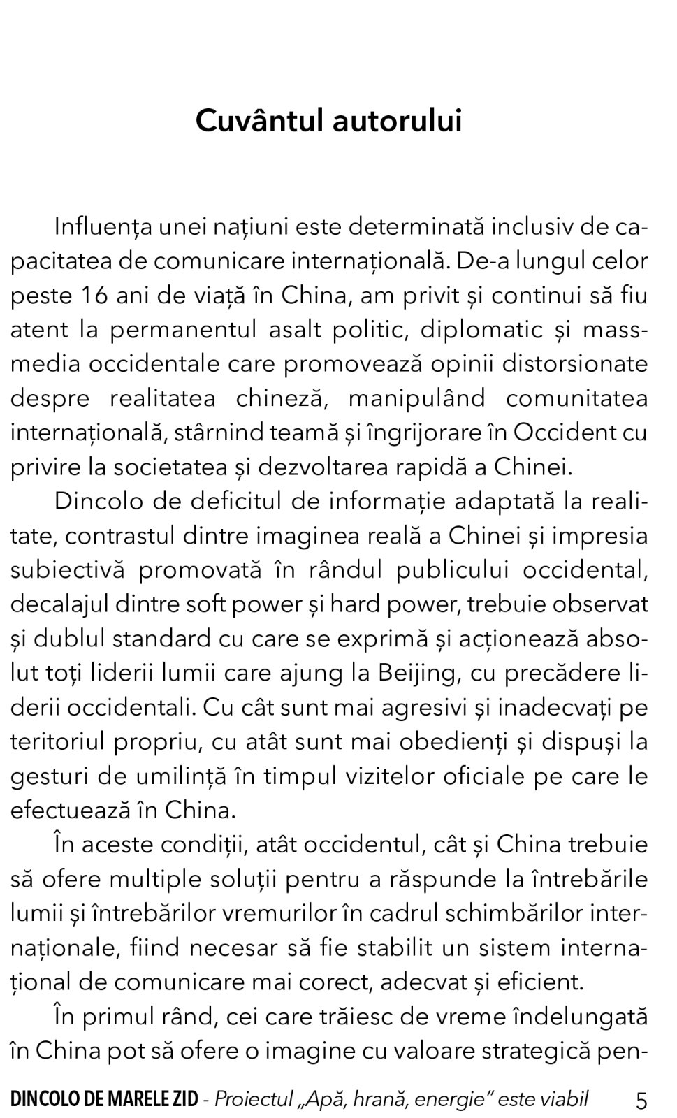 Dincolo de Marele Zid - Proiectul "Apa, hrana, energie" este viabil [1]