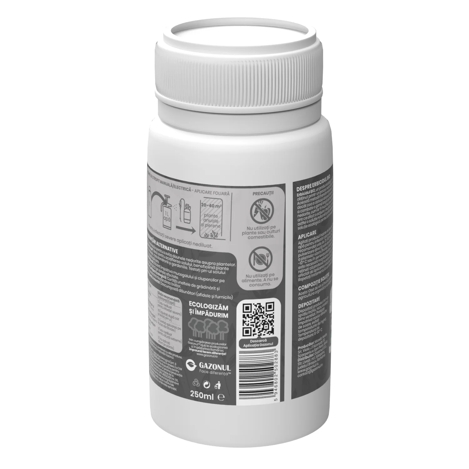 Erbicid BIO formulat din otet din vin, 100% natural, 250 ml [1]