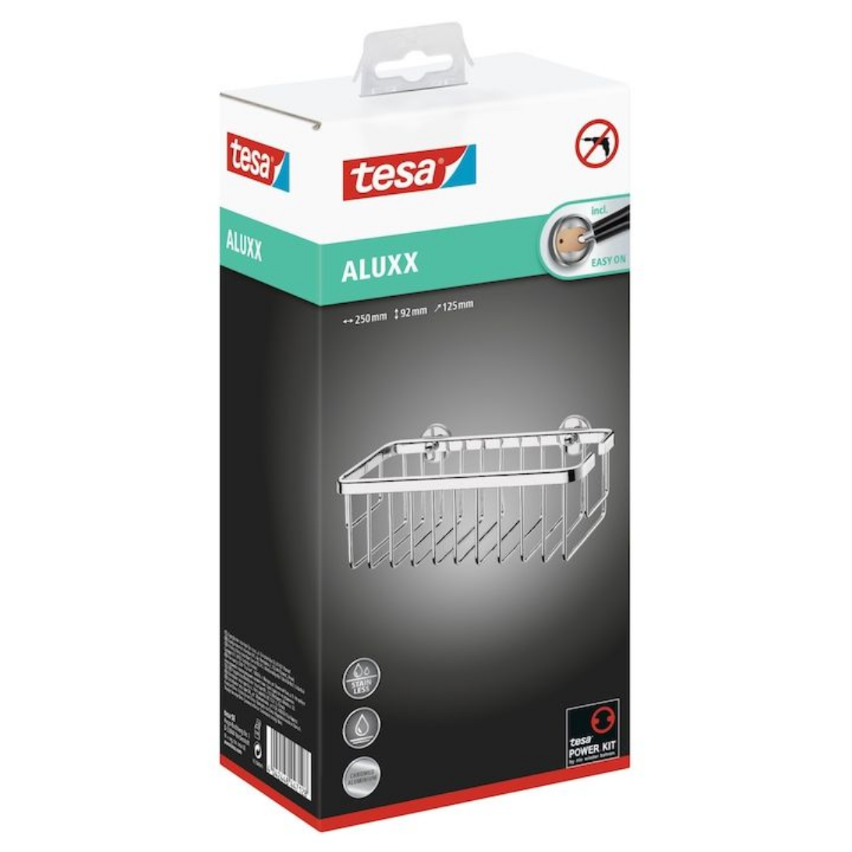 Etajera pentru baie, Tesa Aluxx, Inox, 25 x 9.2 x 12.5 cm [0]