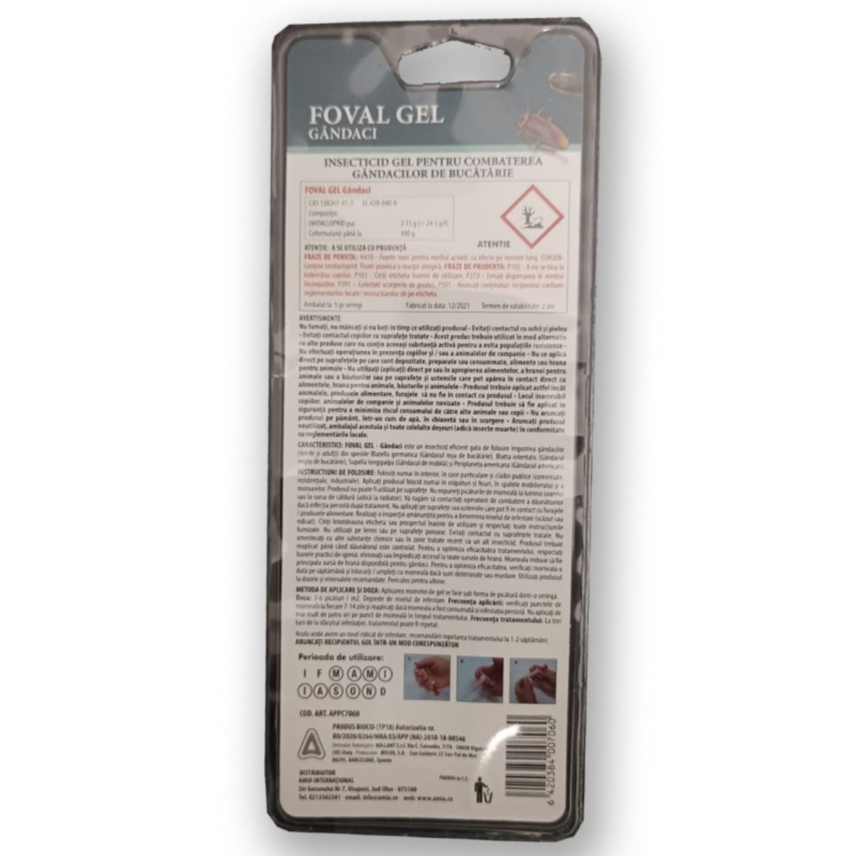 Gel insecticid Foval superconcentrat pentru gandaci seringa Amia, 5 g [1]