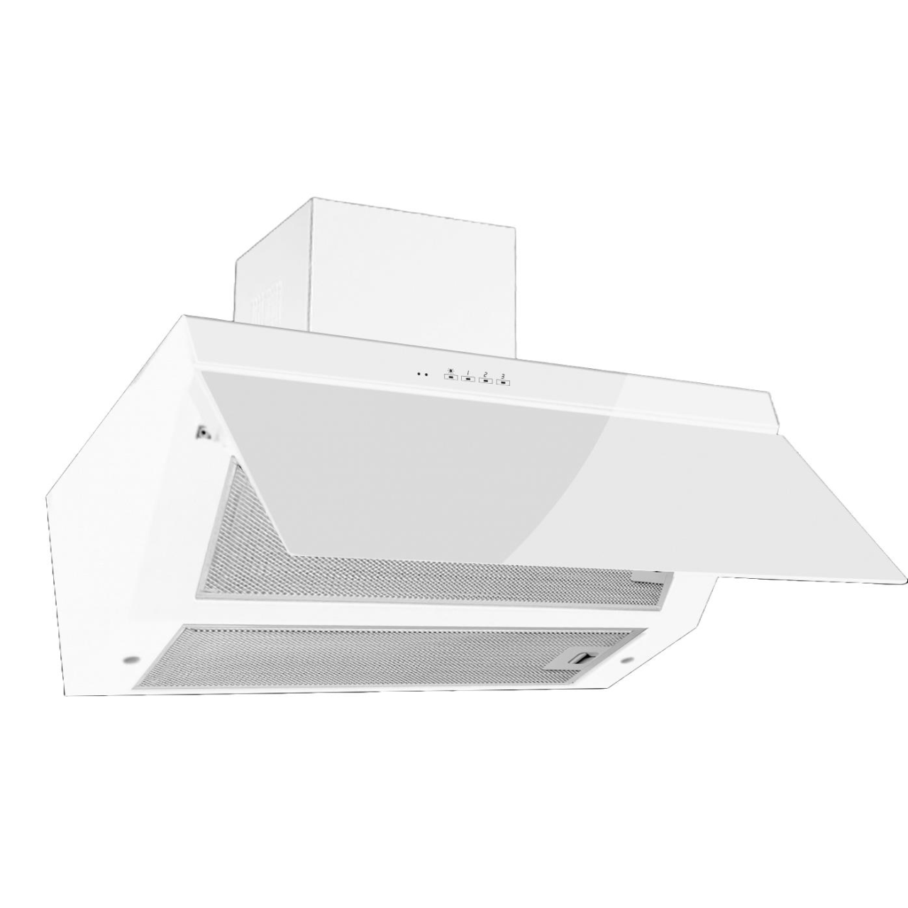 Hota Incorporabila decorativa Hausberg HB-1275AB, 60 cm, putere de absorbtie 450m3/h, Filtru aluminiu, Alb [1]