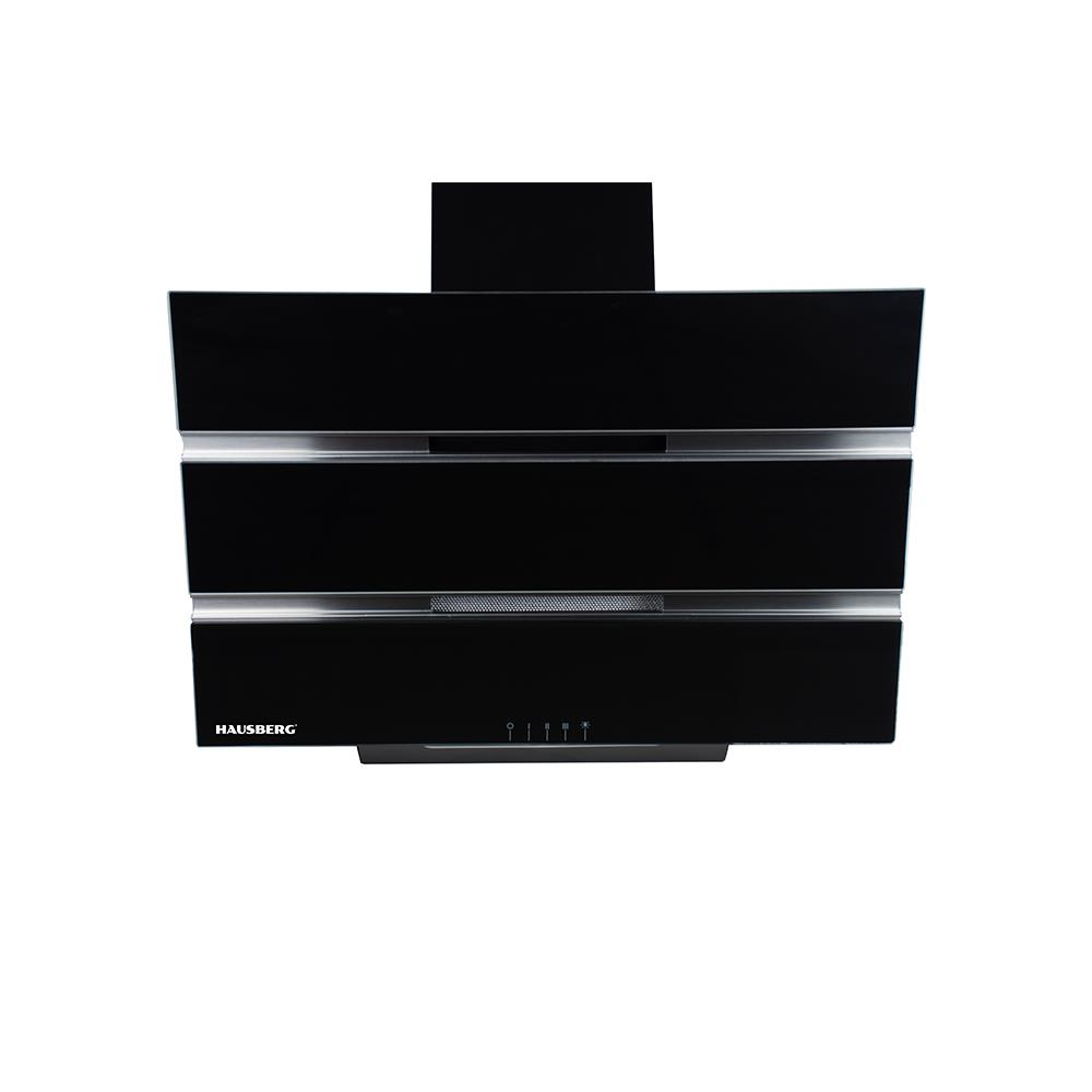 Hota Incorporabila decorativa Hausberg HB-1815NG, 60 cm, putere de absorbtie 450m3/h, Filtru aluminiu, Negru [1]