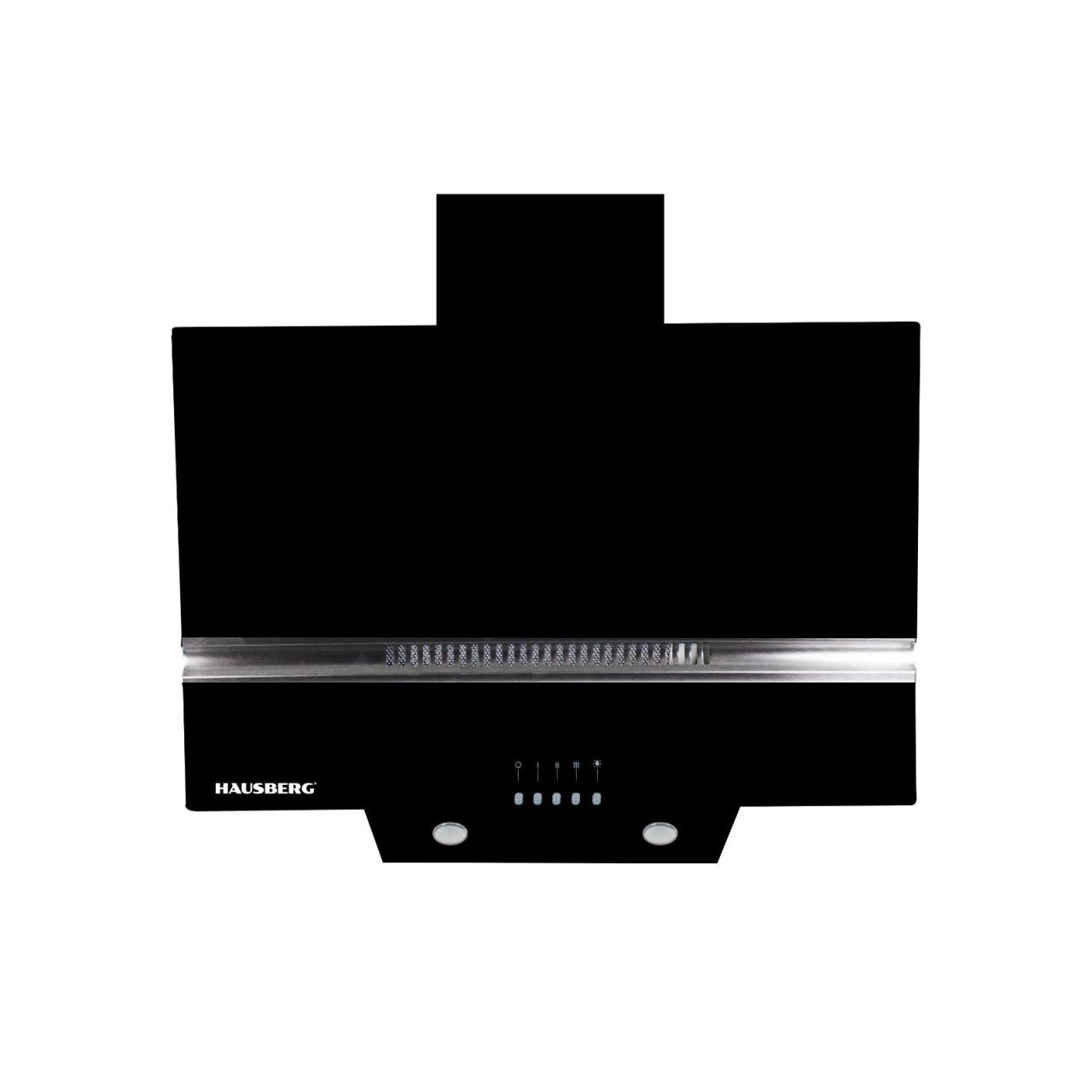 Hota Incorporabila decorativa Hausberg HB-1830NG, 60 cm, Filtru aluminiu, motor eco 450m3/h, Negru [1]