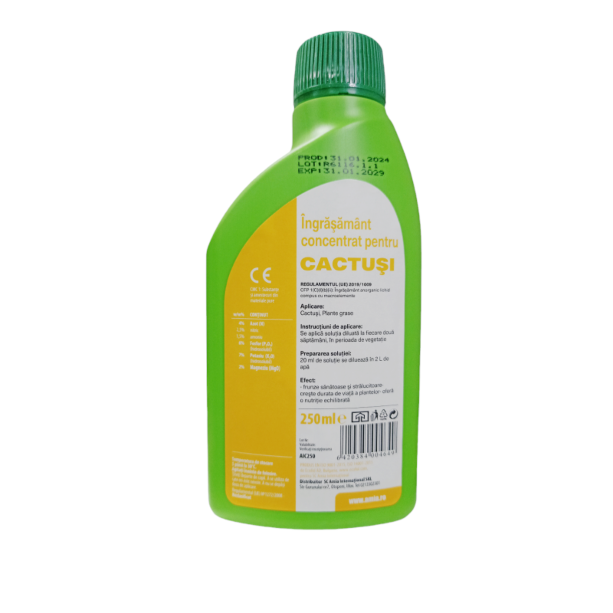 Ingrasamant pentru cactus 4-6-7 + 2% MgO + microelemente Amia, 250 ml [1]