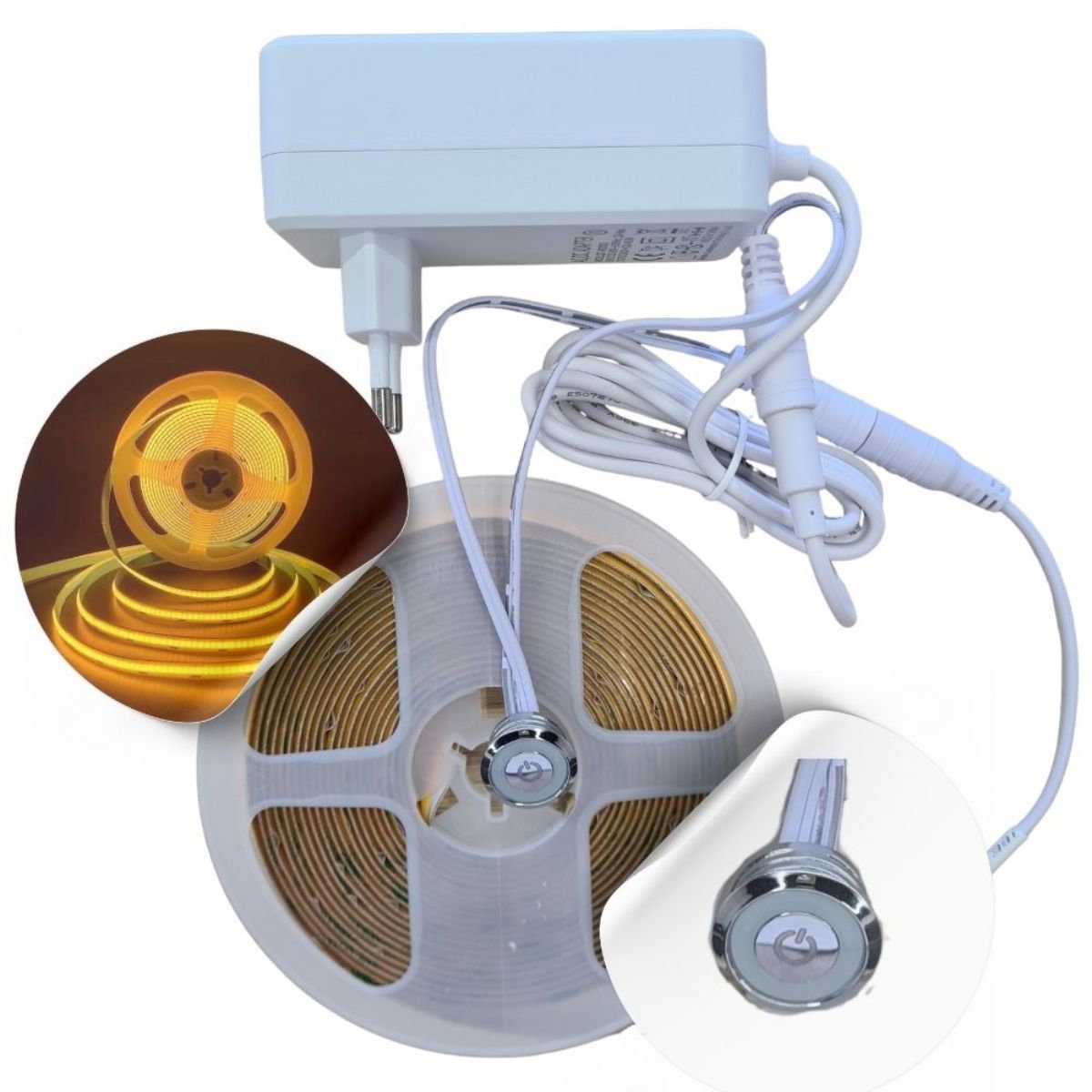 Kit Banda LED COB Dimabila Cu Buton Touch, Spin SPN6897, 1 buc [1]