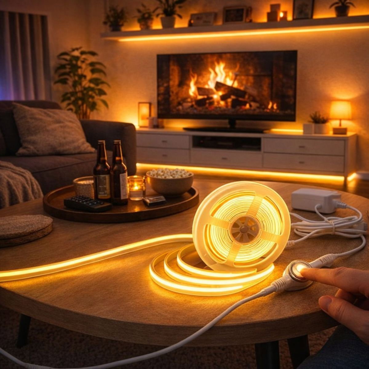 Kit Banda LED COB Dimabila Cu Buton Touch, Spin SPN6897, 1 buc [0]