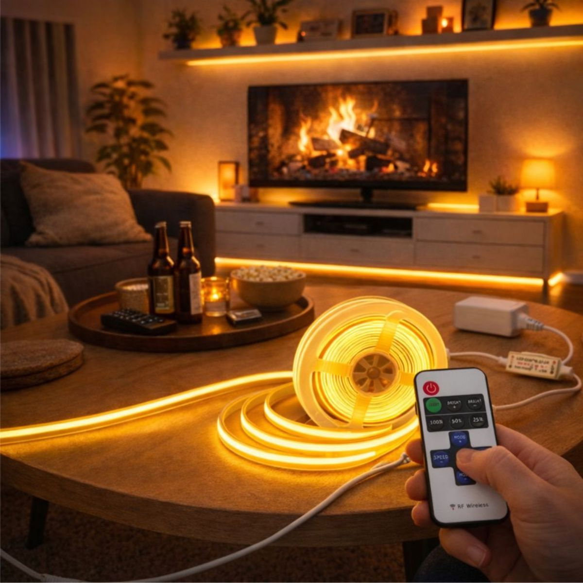 Kit Banda LED COB Dimabila Cu Telecomanda IR, Spin SPN6894, 1 buc [1]