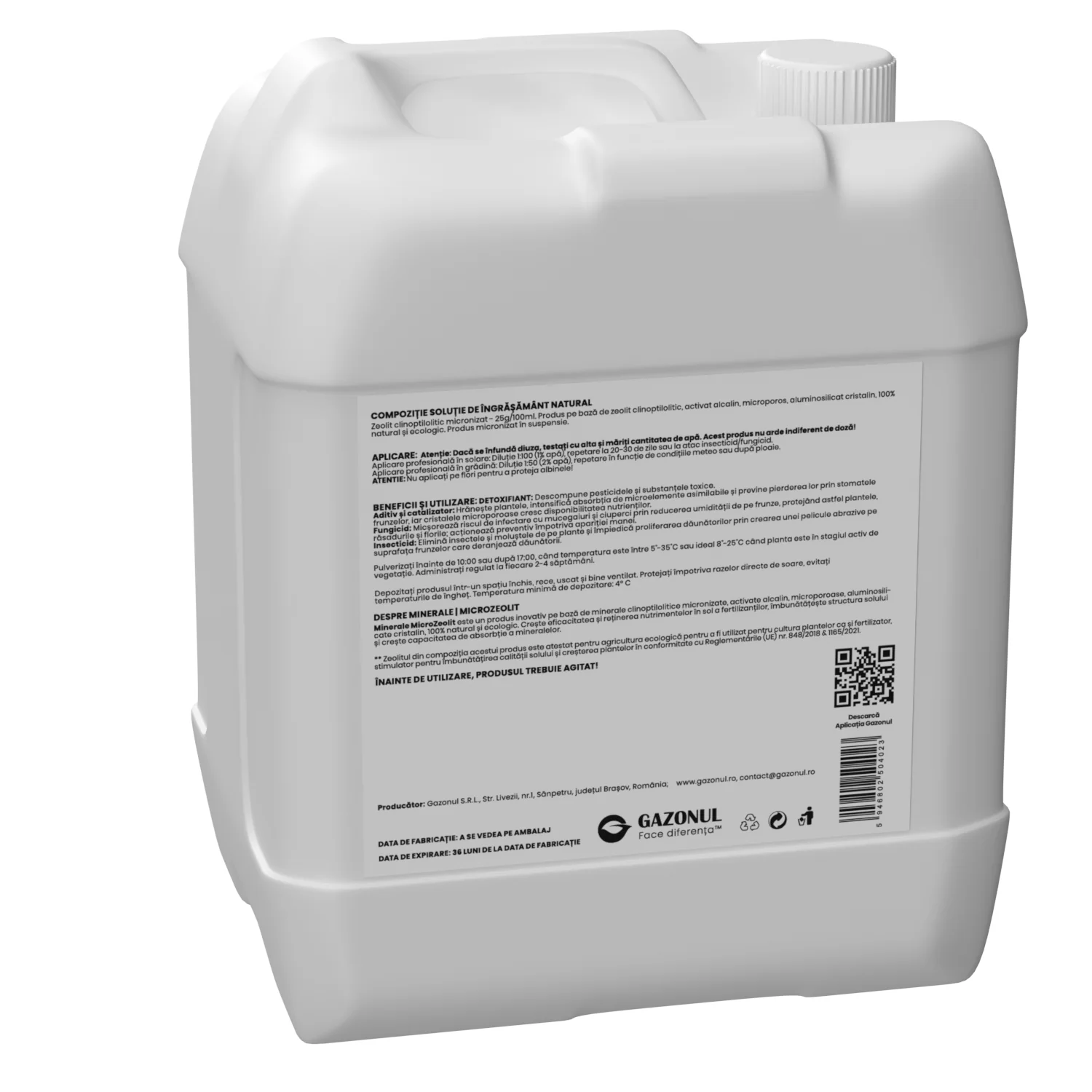 Minerale MicroZeolit, amendament 100% natural, protectie impotriva daunatorilor, 5 L [1]