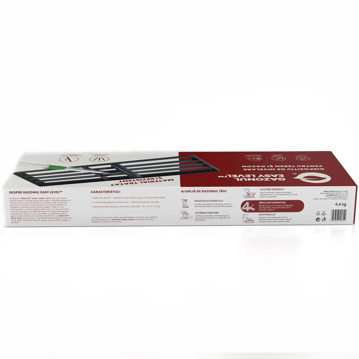 Nivelator Gazon Easy Level 76 x 25 cm, fabricat din otel carbon [7]