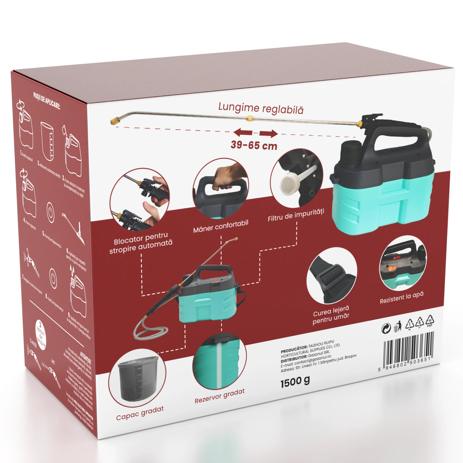 Pulverizator PRO Electric Sprayer, tip pompa portabila pentru gradina, capacitate 5 L [2]