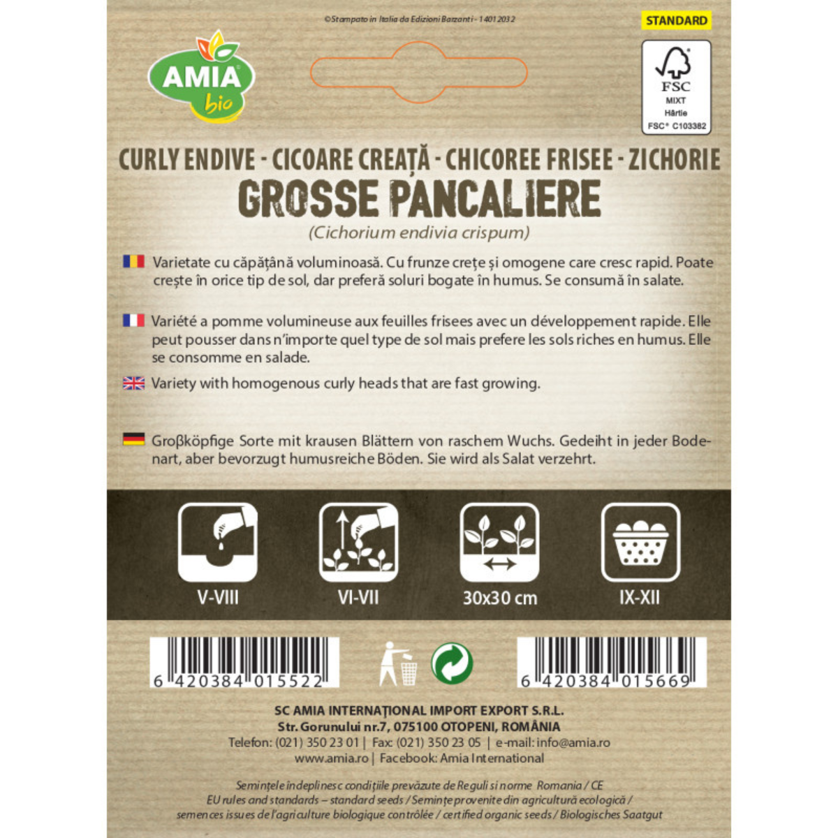 Seminte bio de cicoare creata Amia Grosse Pancaliere Race Alba, 1 g [1]