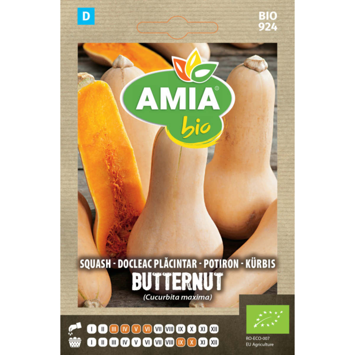 Seminte bio de dovleac placintar Amia Butternut, 1 g [0]