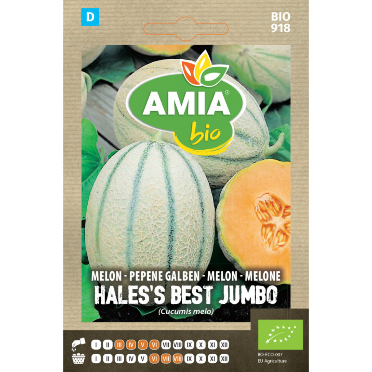 Seminte bio de pepene galben Hales's Best Jumbo Amia, 1 g [0]