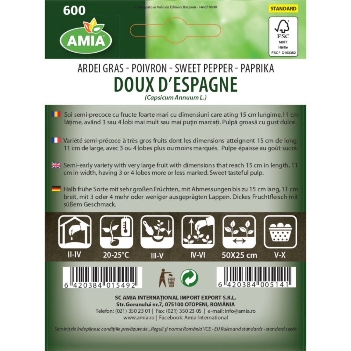 Seminte de ardei kapya Amia Doux D'espagne 1 gr [1]