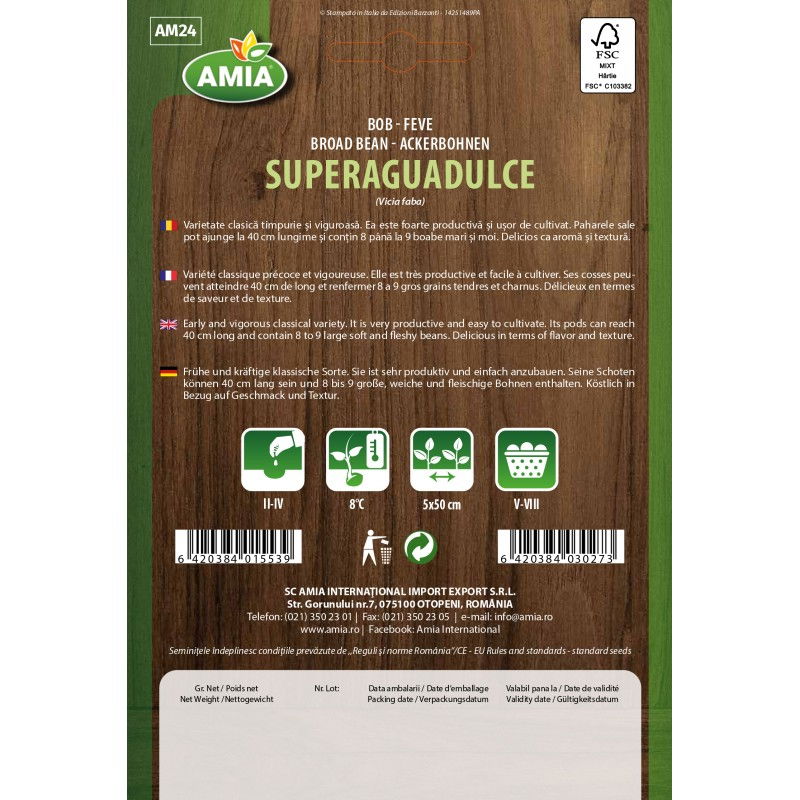 Seminte de bob Amia Super aguadulce, 40 g [1]