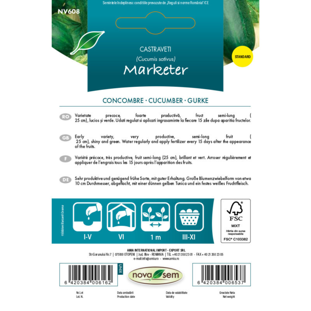 Seminte de castraveti Marketer Novasem, 1 g [1]