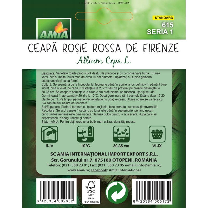 Seminte de ceapa rosie Amia Rossa de Firenze, 1 g [1]
