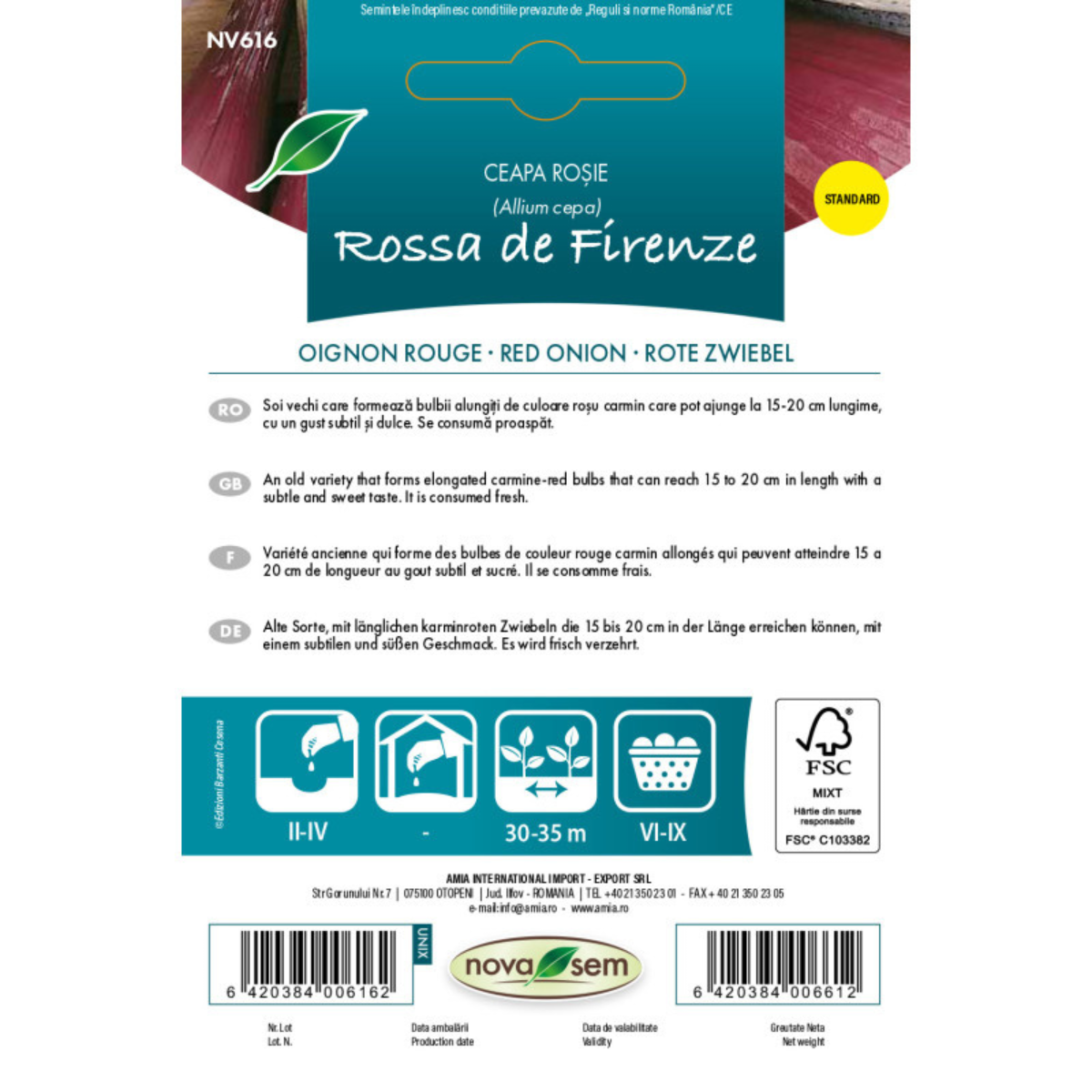 Seminte de ceapa rosie Rossa di Firenze Novasem, 0,25 g [1]