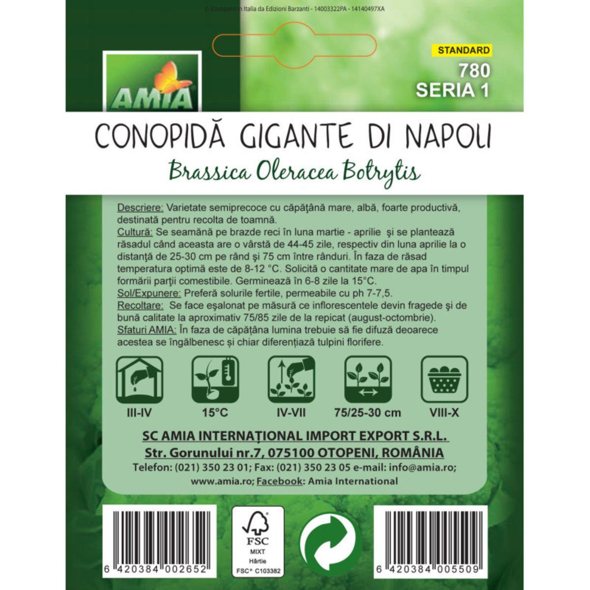 Seminte de conopida Gigante di Napoli Amia, 1 g [1]