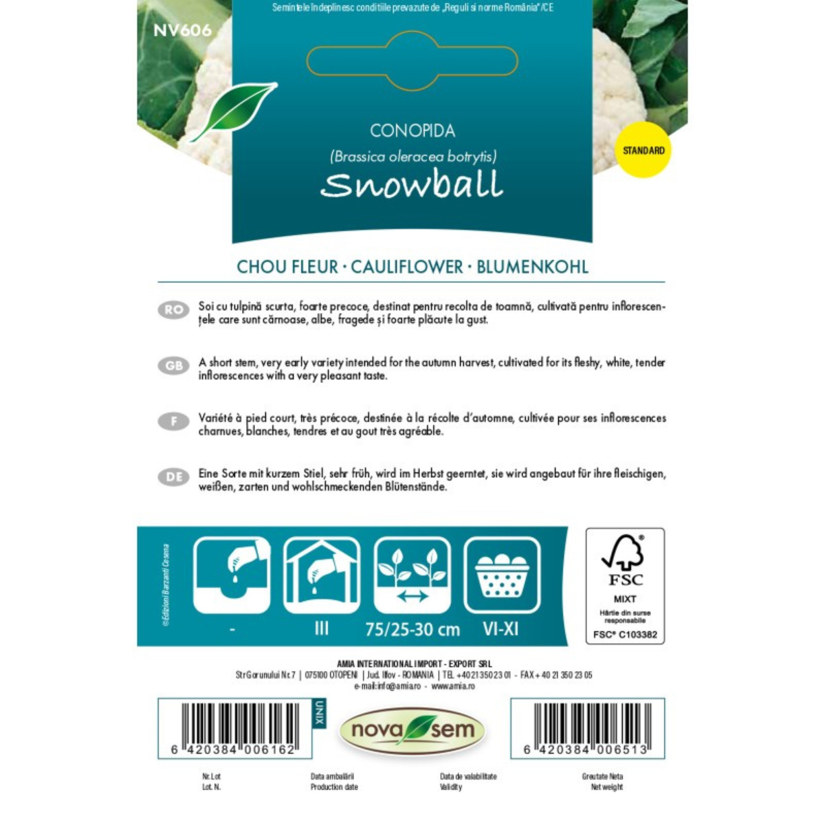 Seminte de conopida Snowball Novasem, 0,6 g [1]