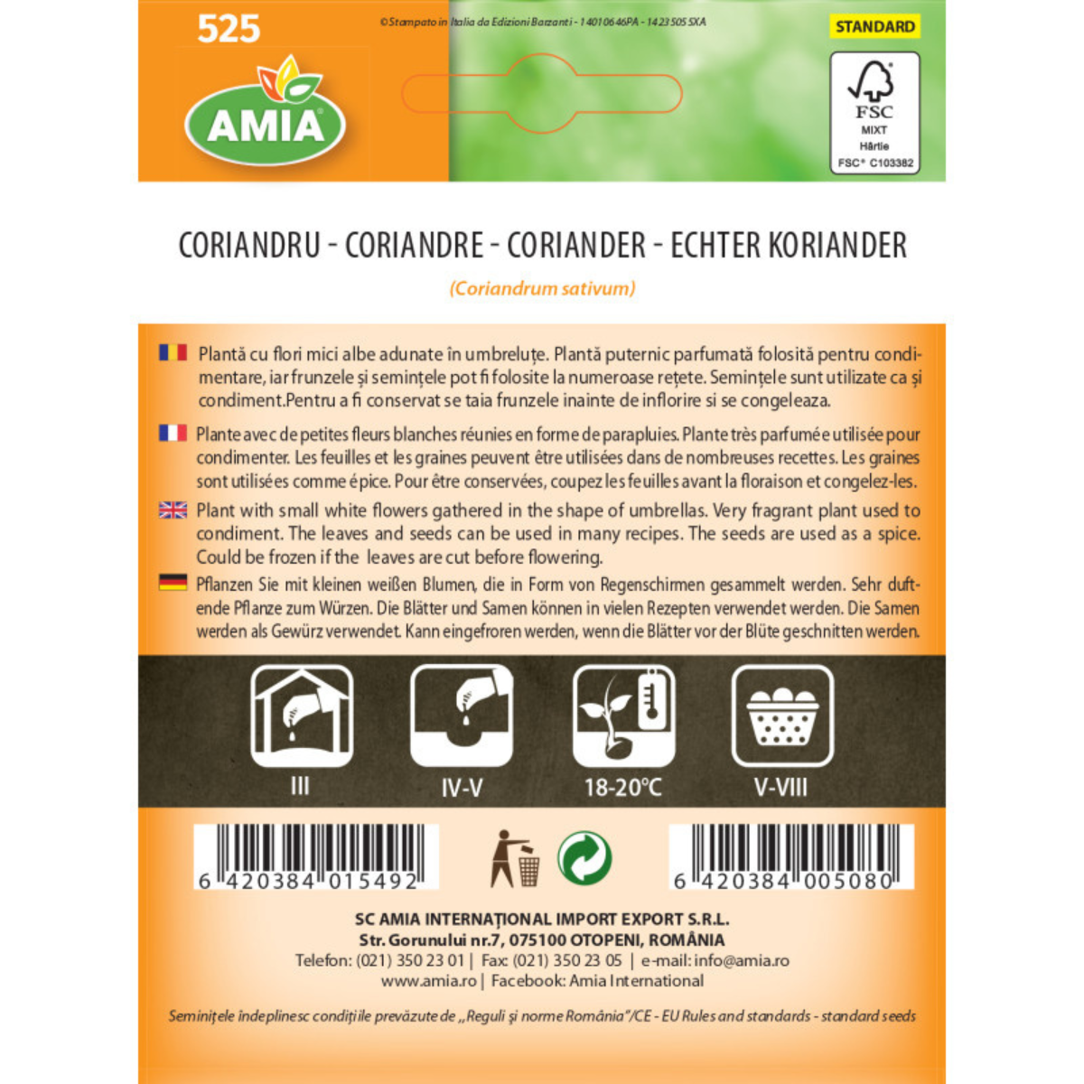 Seminte de coriandru Amia, 5 g [1]