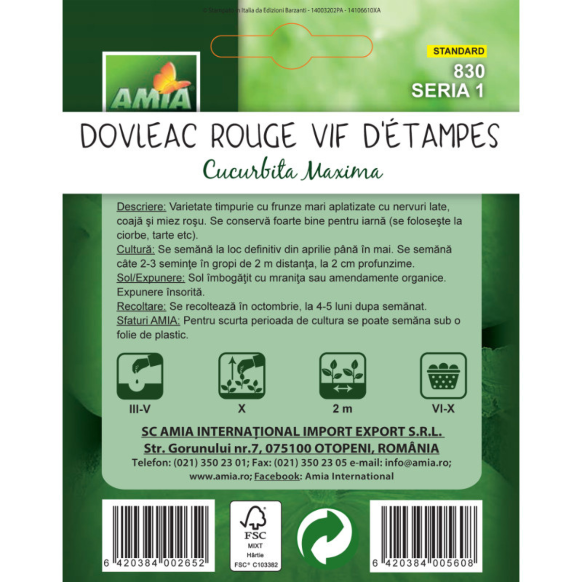 Seminte de dovleac Rouge Vif d'Etampes Amia, 2 g [1]