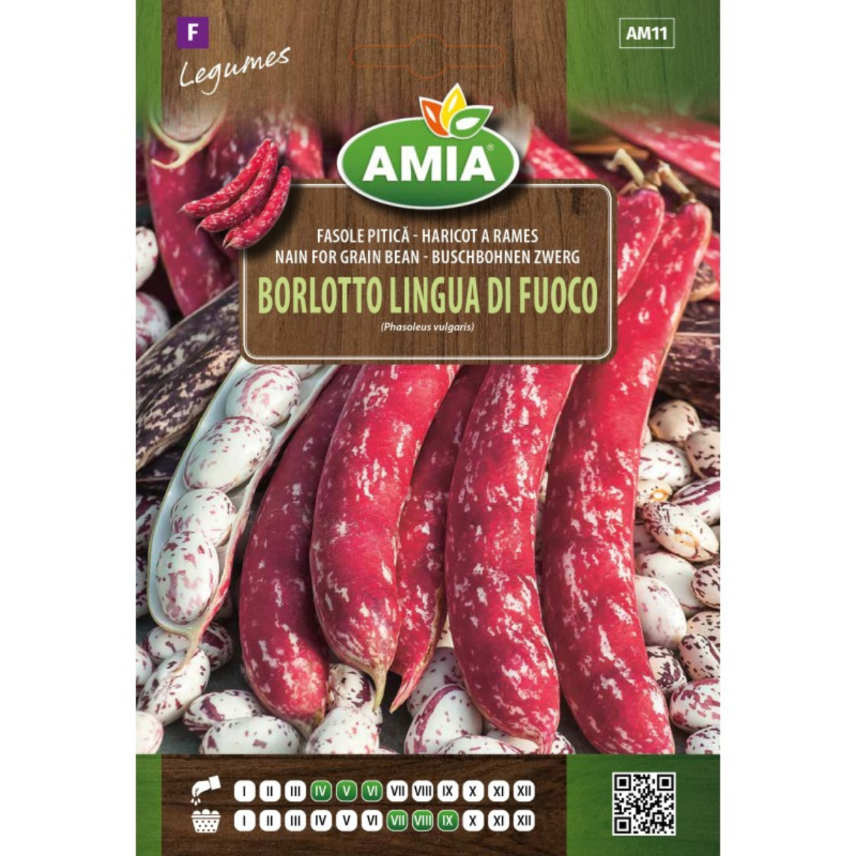 Seminte de fasole Amia Borlotto Lingua di fuoco, 40 g [0]