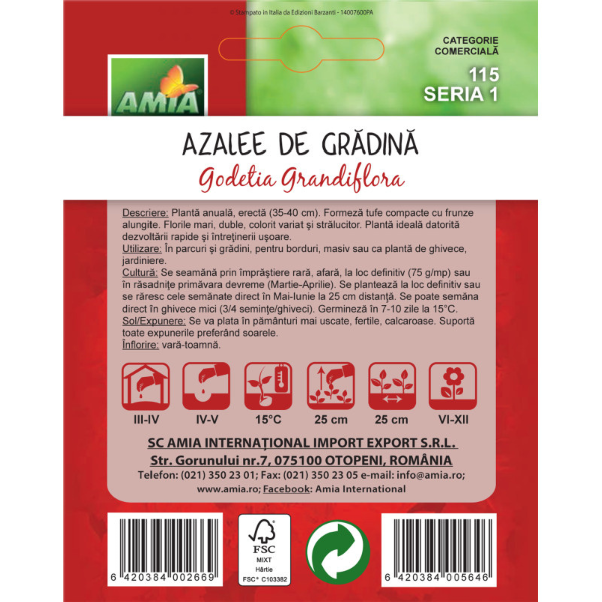 Seminte de flori Amia azalee de gradina dubla amestec culori 0,5 g [1]