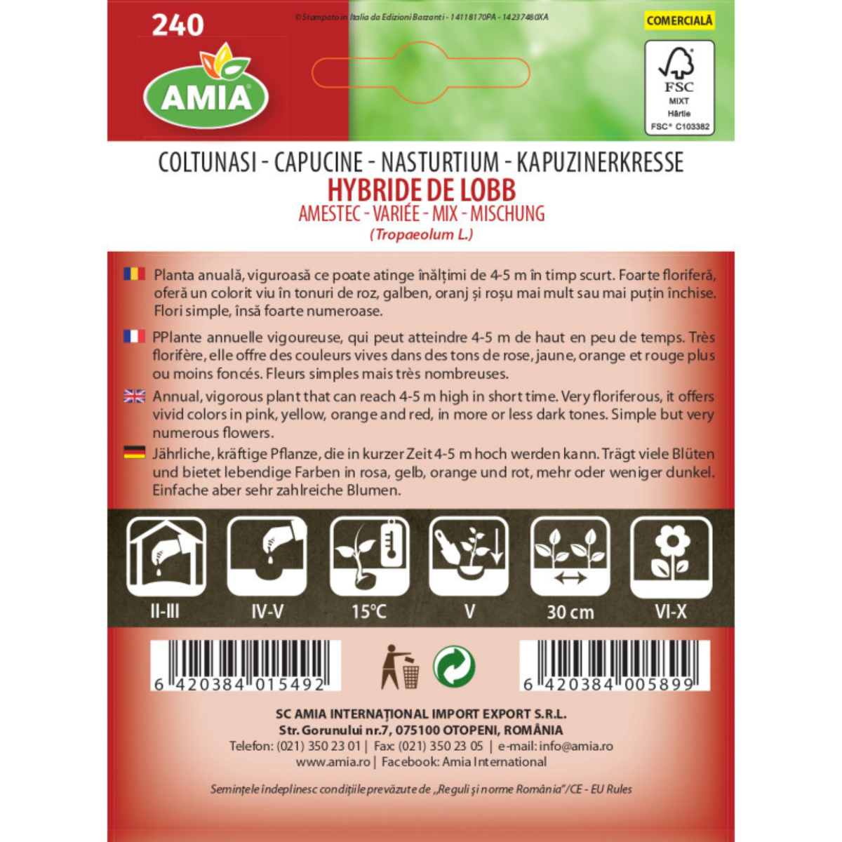 Seminte de flori Amia coltunasi hybride de lobb amestec 3 g [1]