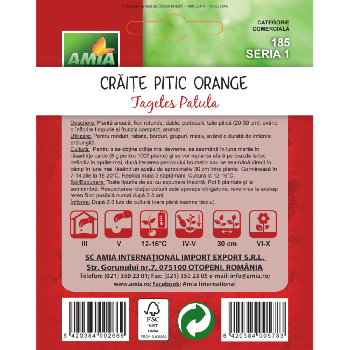 Seminte de flori Amia Craite petit orange 1 g [1]
