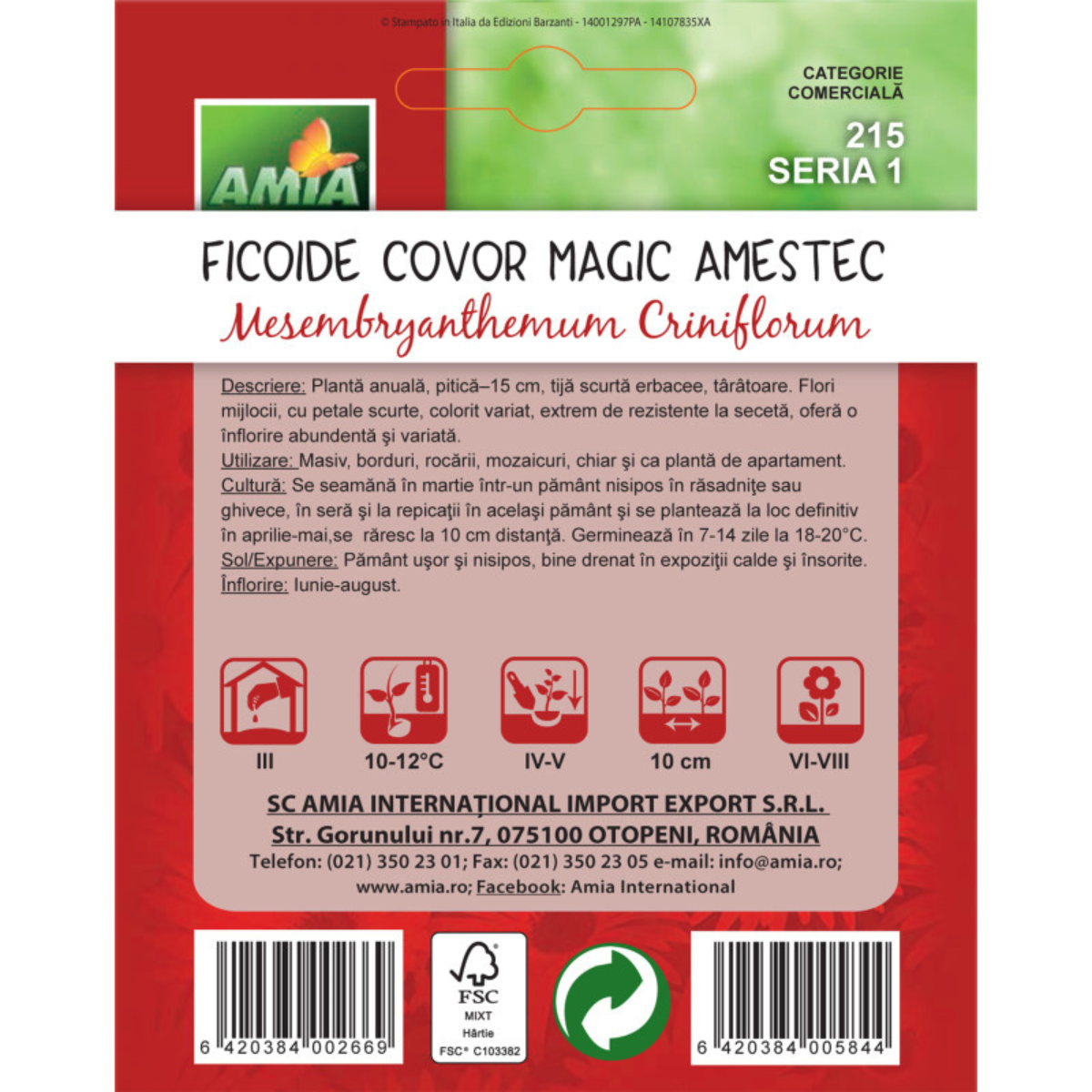 Seminte de flori Amia Ficoide Tapis magique amestec culori, 1 g [1]