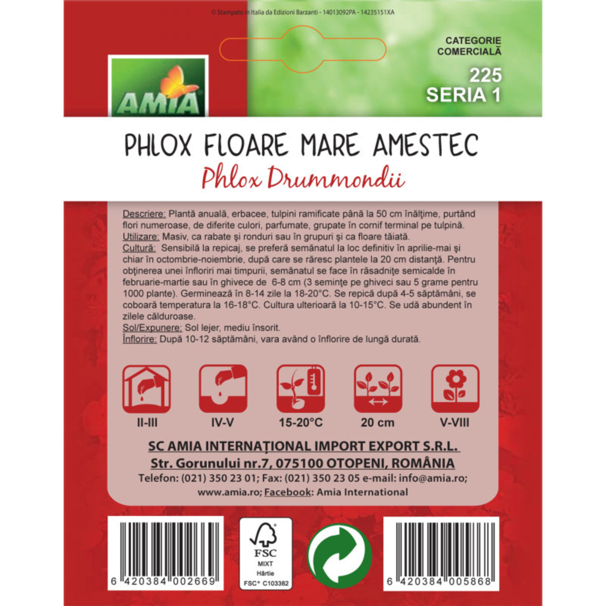 Seminte de flori Amia Phlox grand fleur amestec, 0,5 g [1]