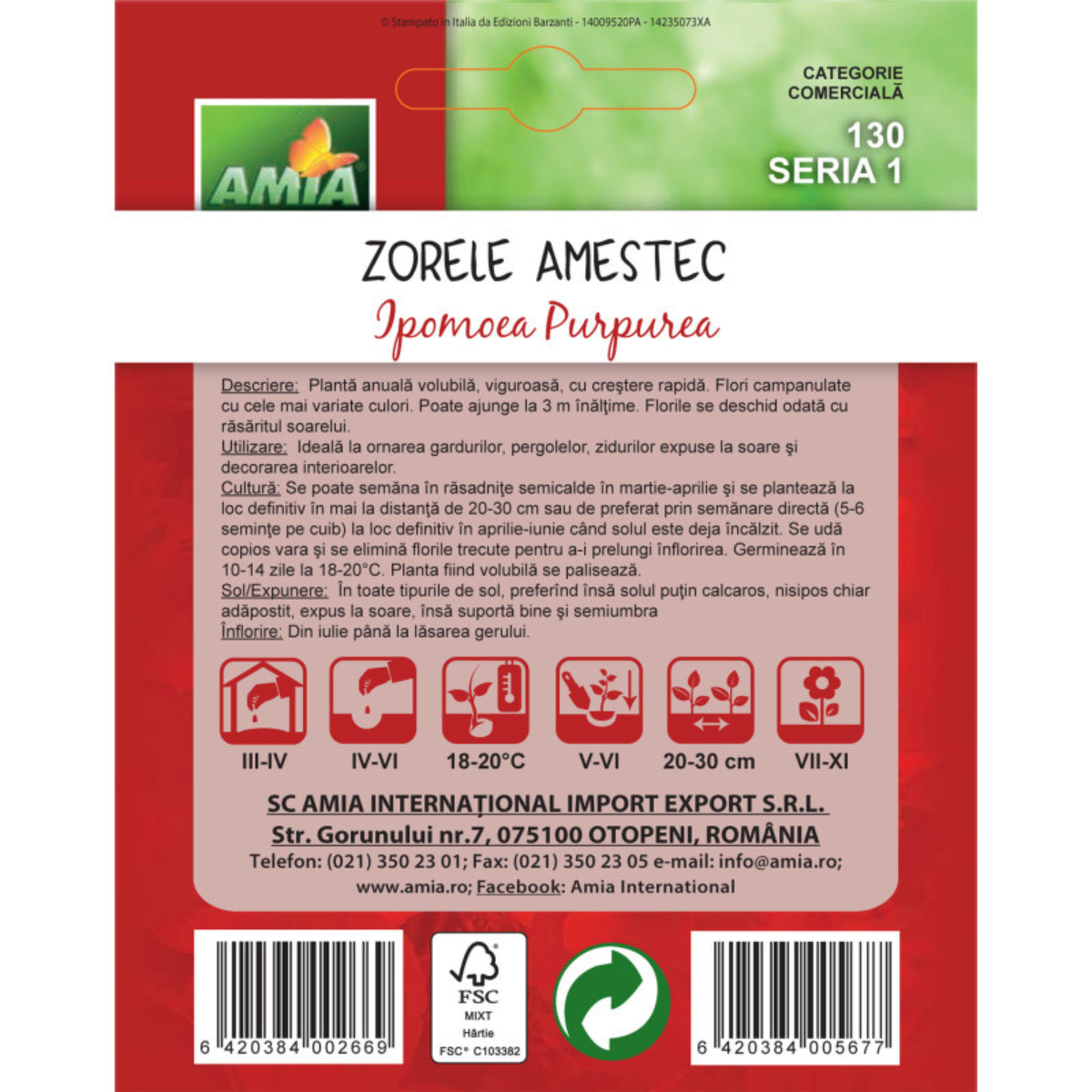 Seminte de flori Amia Zorele amestec culori, 3 g [1]