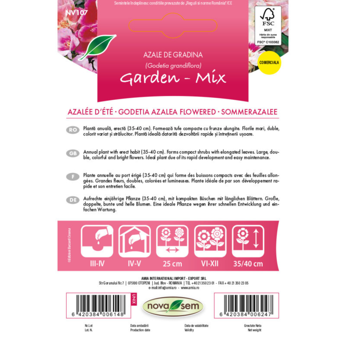 Seminte de flori azalee de gradina amestec Novasem, 0,3 g [1]