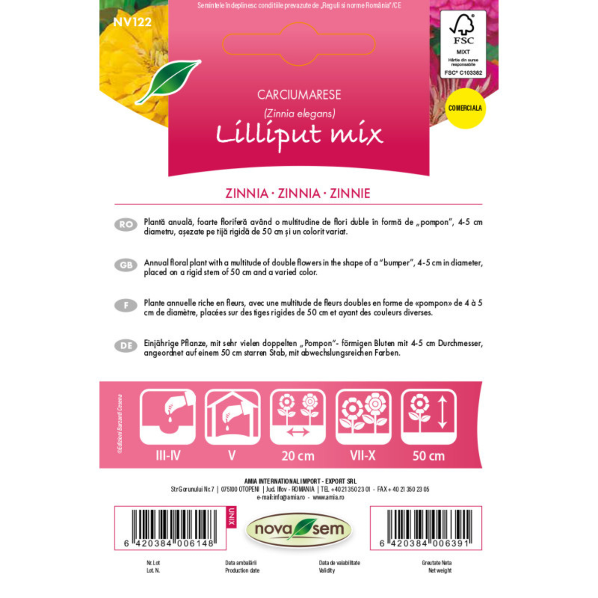 Seminte de flori carciumarese amestec Novasem, 1 g [1]