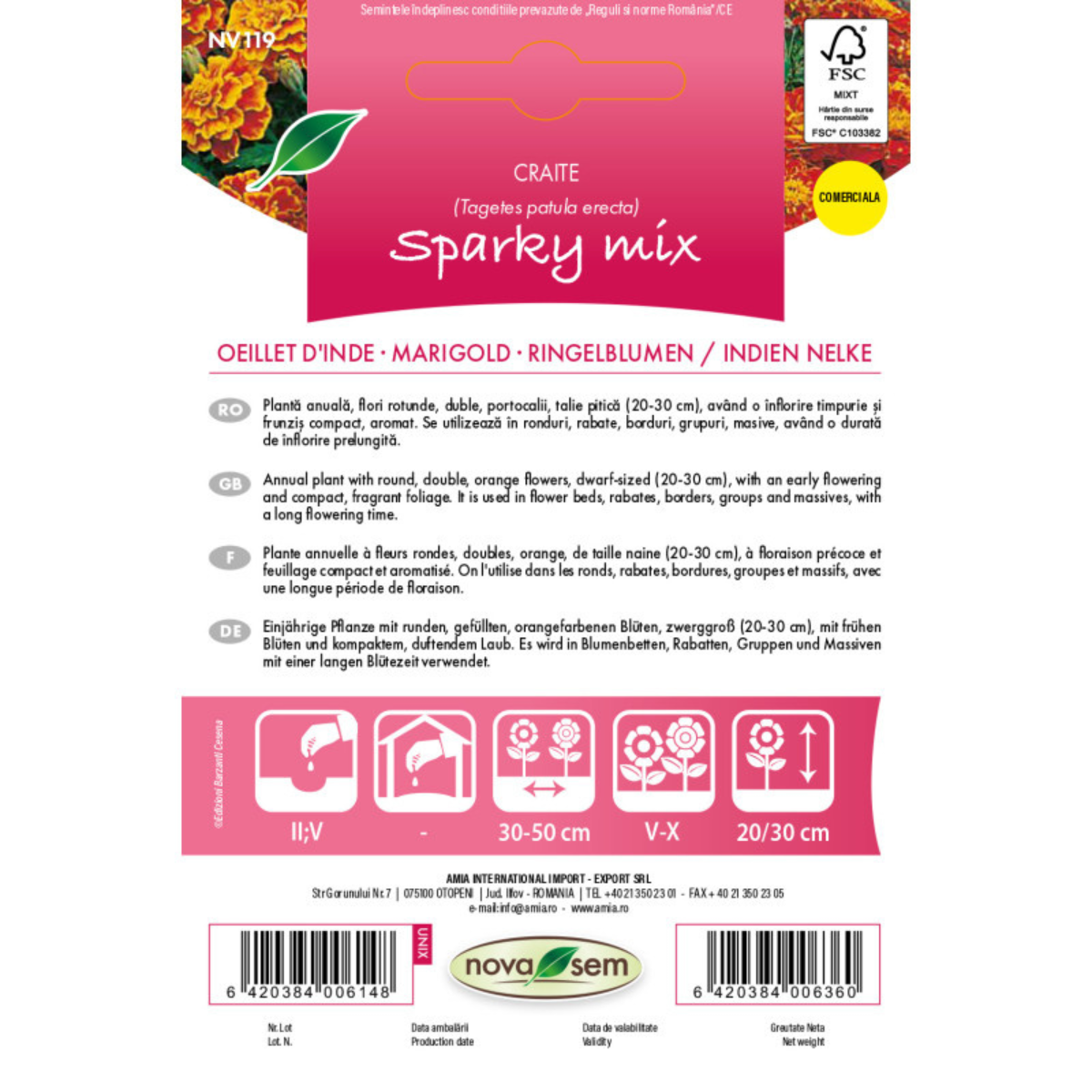 Seminte de flori craite sparky amestec Novasem, 0,75 g [1]