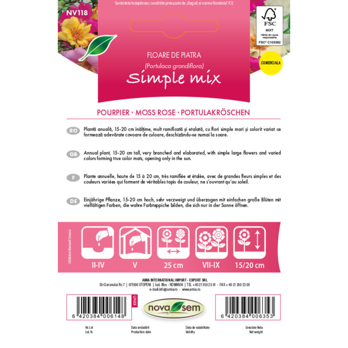 Seminte de flori de piatra amestec Novasem, 0,1 g [1]