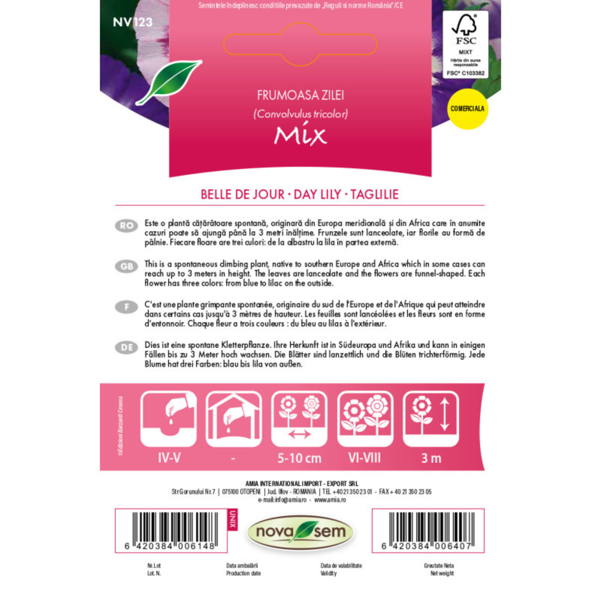 Seminte de flori frumoasa zilei Novasem, 1 g [1]