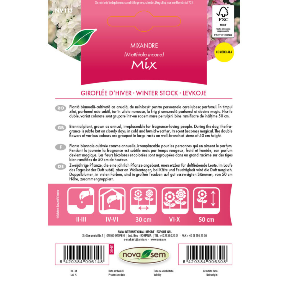 Seminte de flori Mixandre amestec simple Novasem, 0,3 g [1]