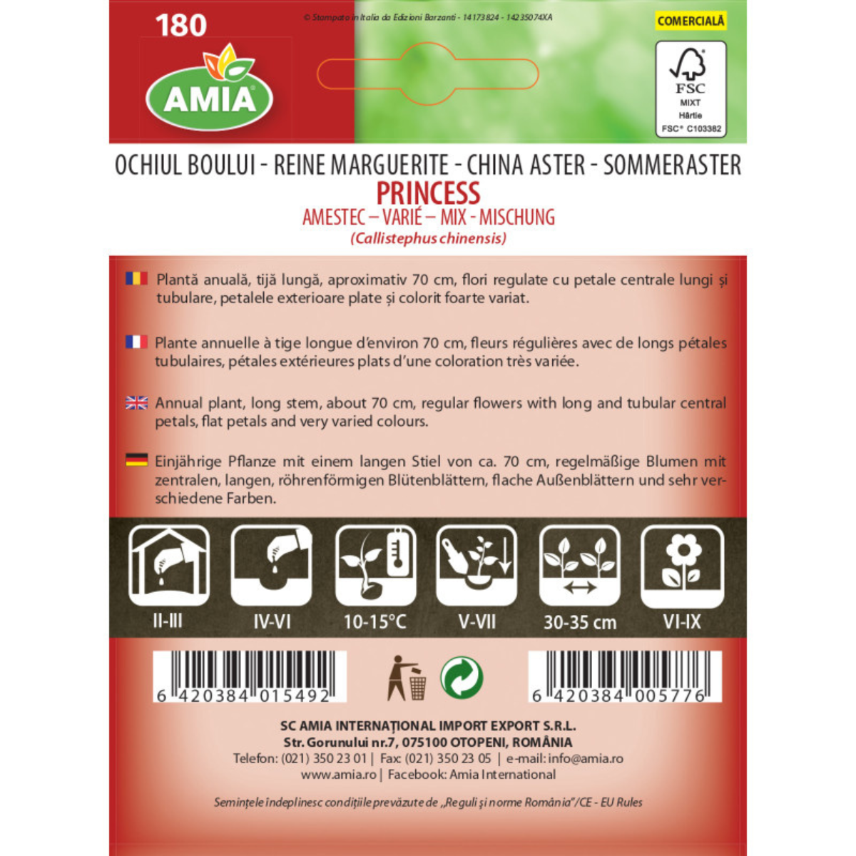 Seminte de flori Ochiul boului Princesse amestec culori 0,3 gr Amia [1]